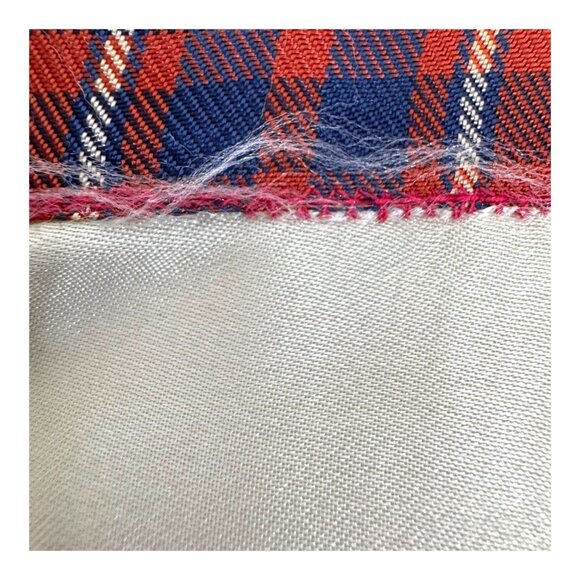 Vintage Scottish Souvenir Handkerchief Frae Bonnie Red Tartan Embroidered READ - Picture 3 of 7